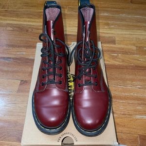 Dr. Martens Smooth Leather Boots in Red Cherry
